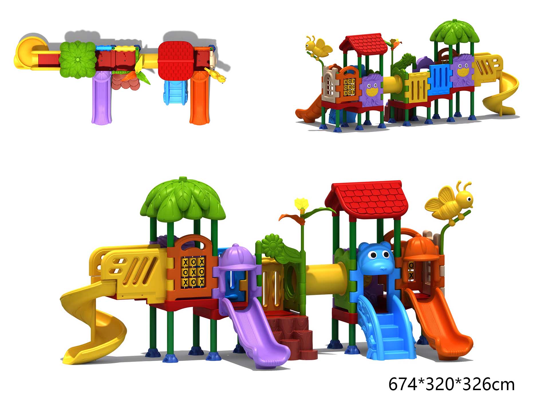 Outdoor Children'S Park - KID Playground Playhouse Sets Children Slide