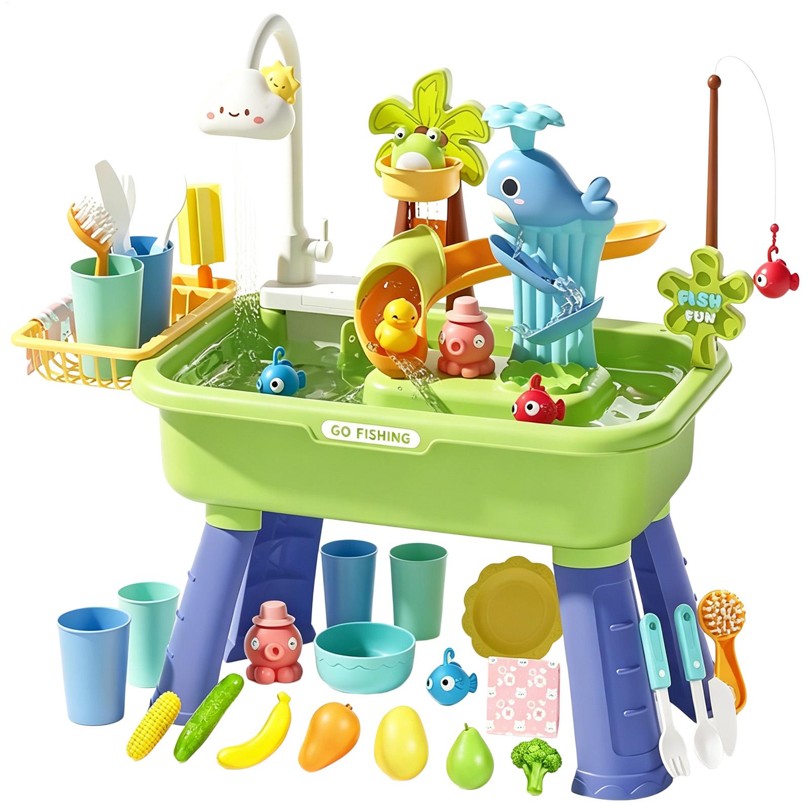 Kids Outdoor Sensory Table - Kids Water Table with Pump, Sensory