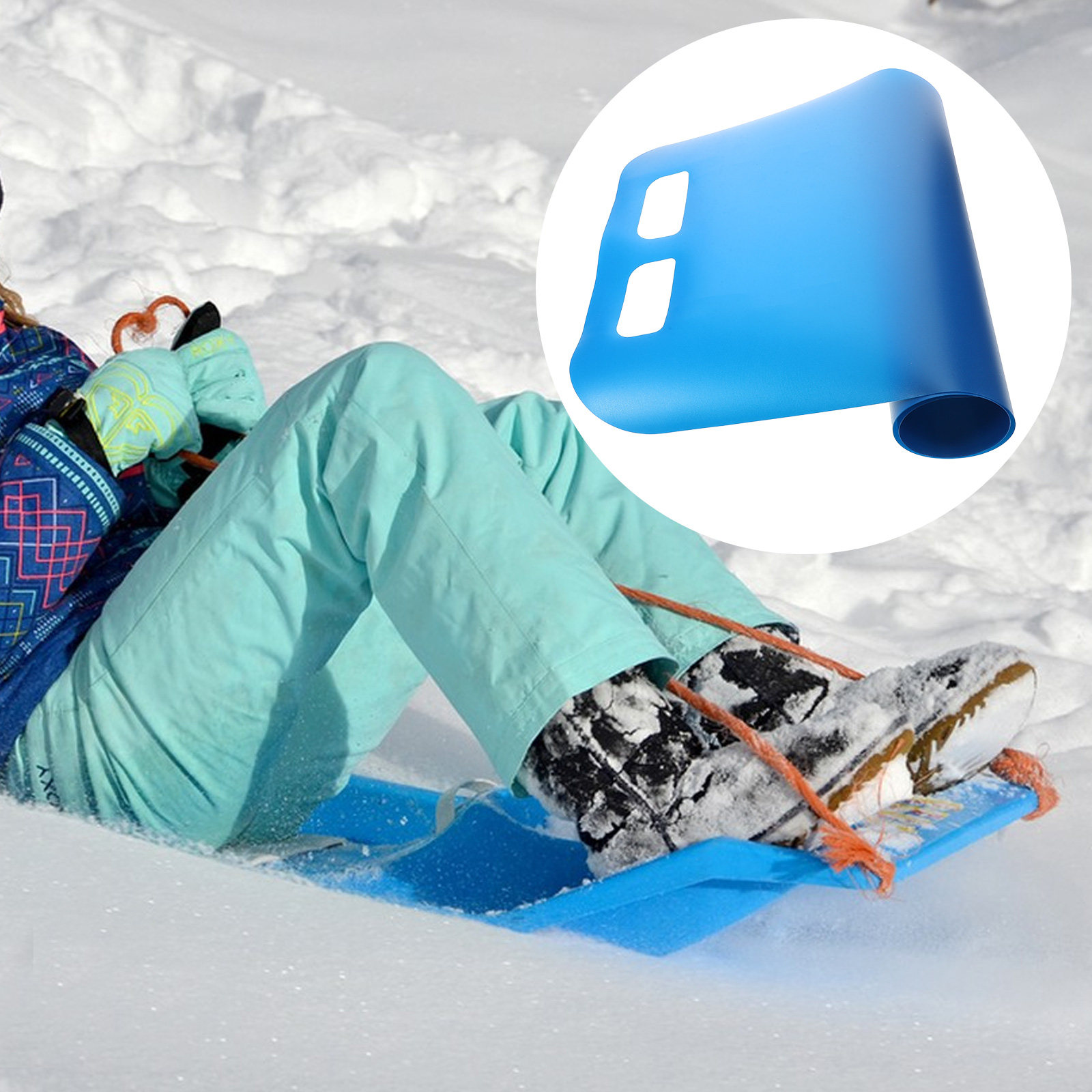 Kids Outdoor Play Yard - Roll Up Plastic Snow Sled for