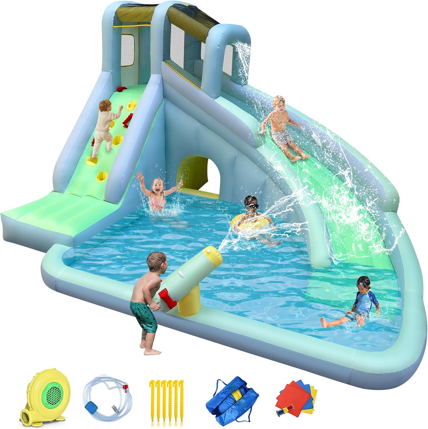 6-in-1 Inflatable Kids Bounce  - Kids Outdoor Climbing Wall recension och pris