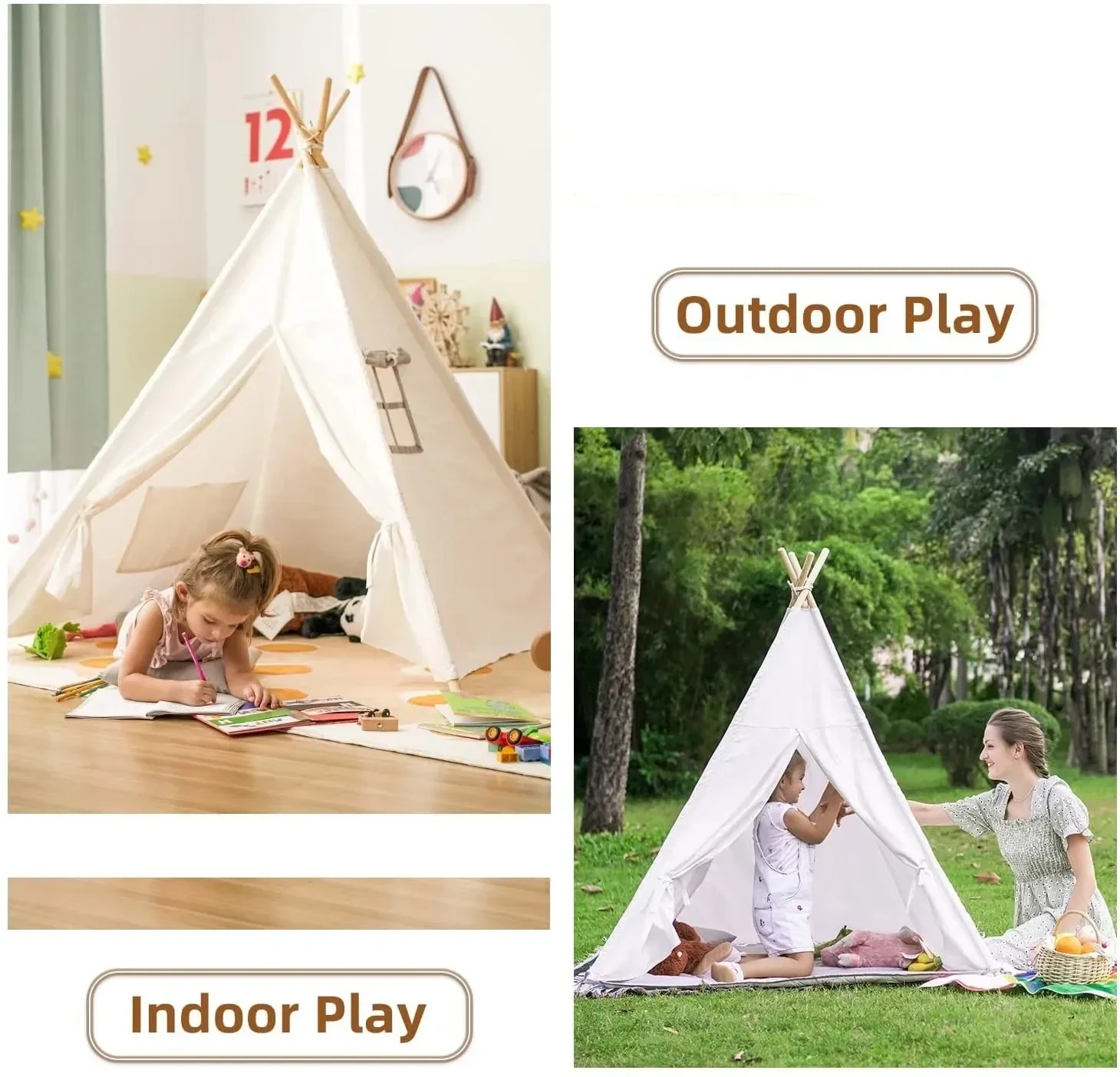 1.6M Kids Tent Play House Wigw - Kids Outdoor Play Yard recension och pris