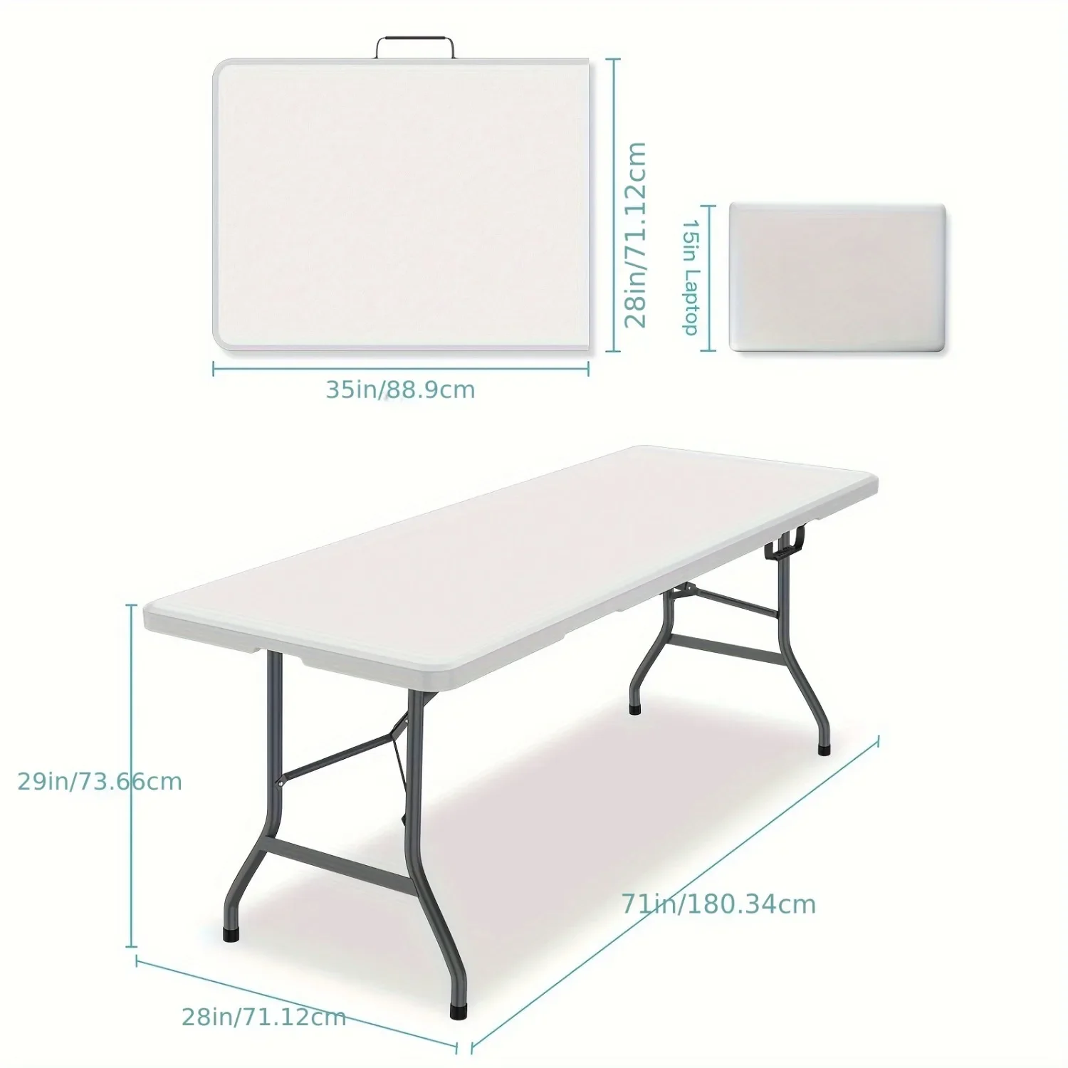 6FT Spacious Plastic Folding T - Kids Outdoor Dining Table recension och pris