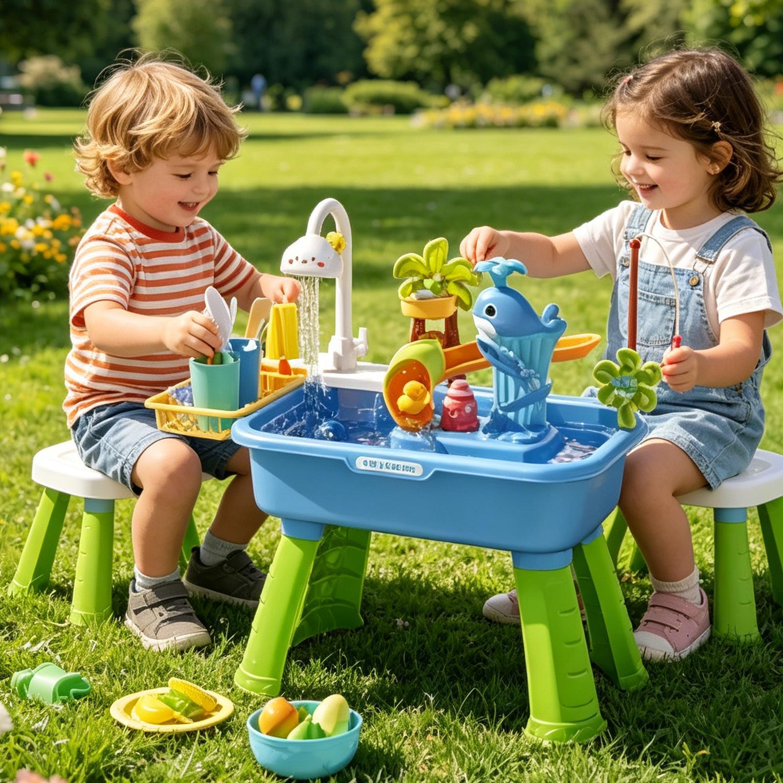 Toddler Water Table Kitchen Pl - Kids Outdoor Sensory Table recension och pris