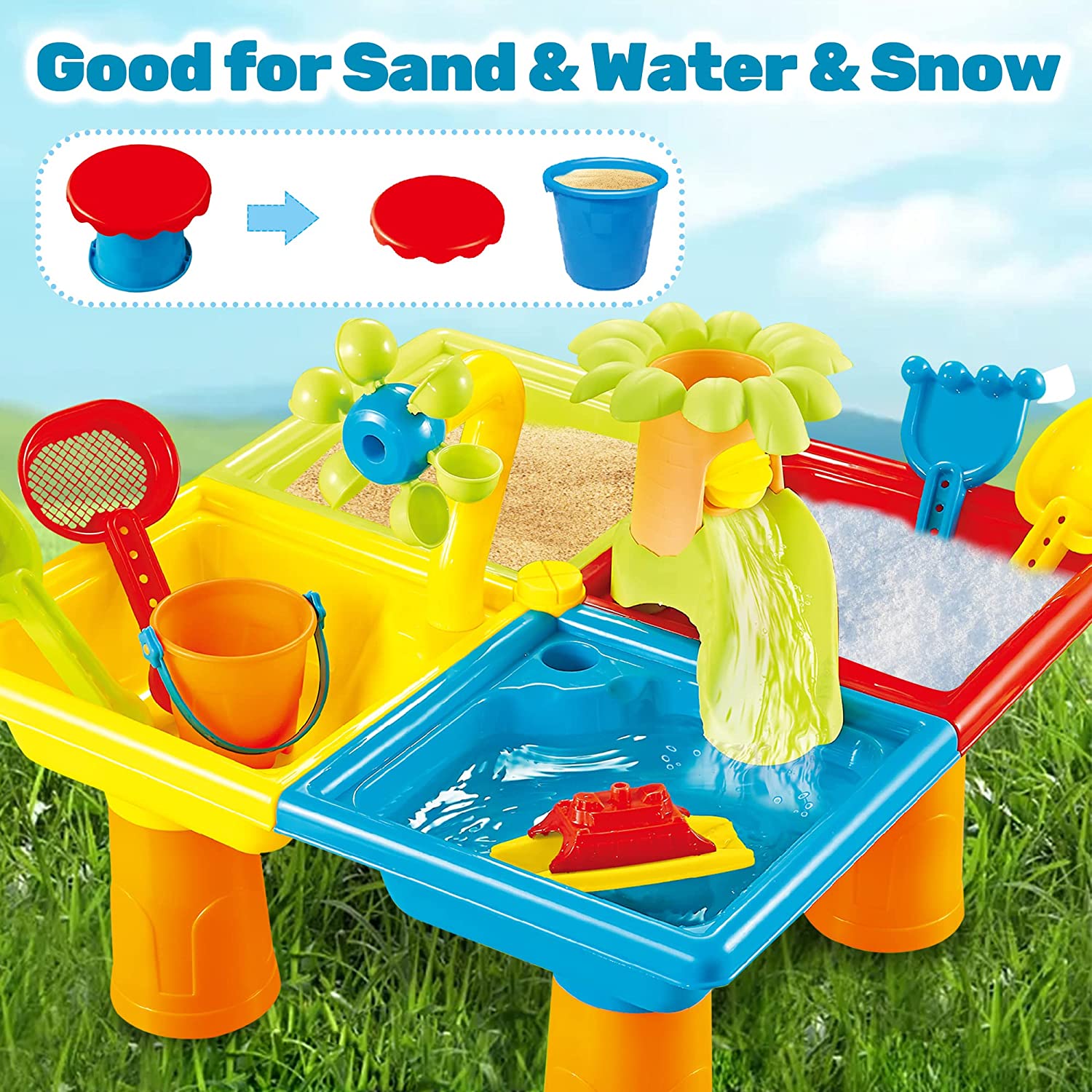 Beach Table Sand Play Toys Chi - Kids Outdoor Water Play recension och pris