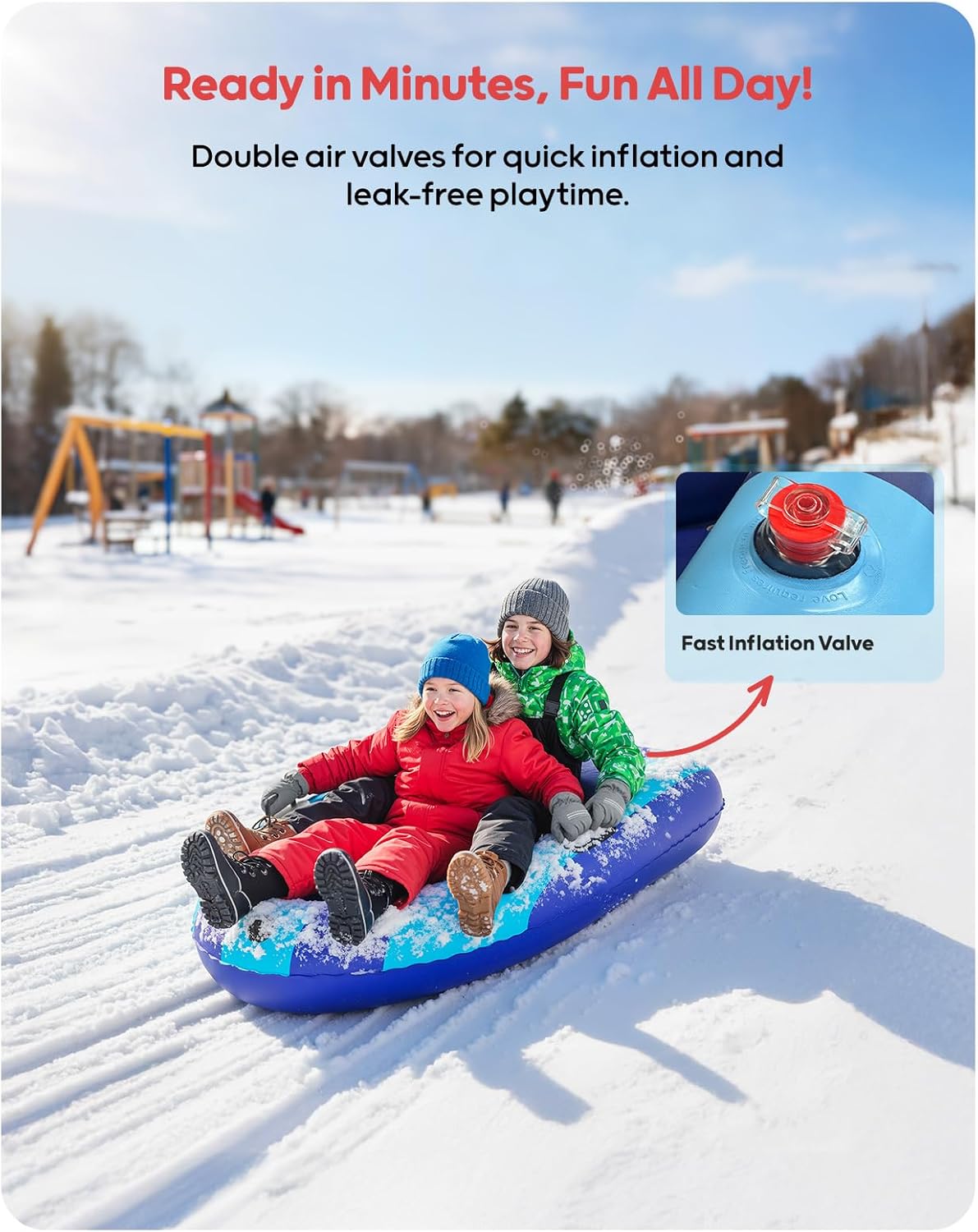 QPAU Inflatable PVC Snow Sled  - Kids Outdoor Gifts recension och pris