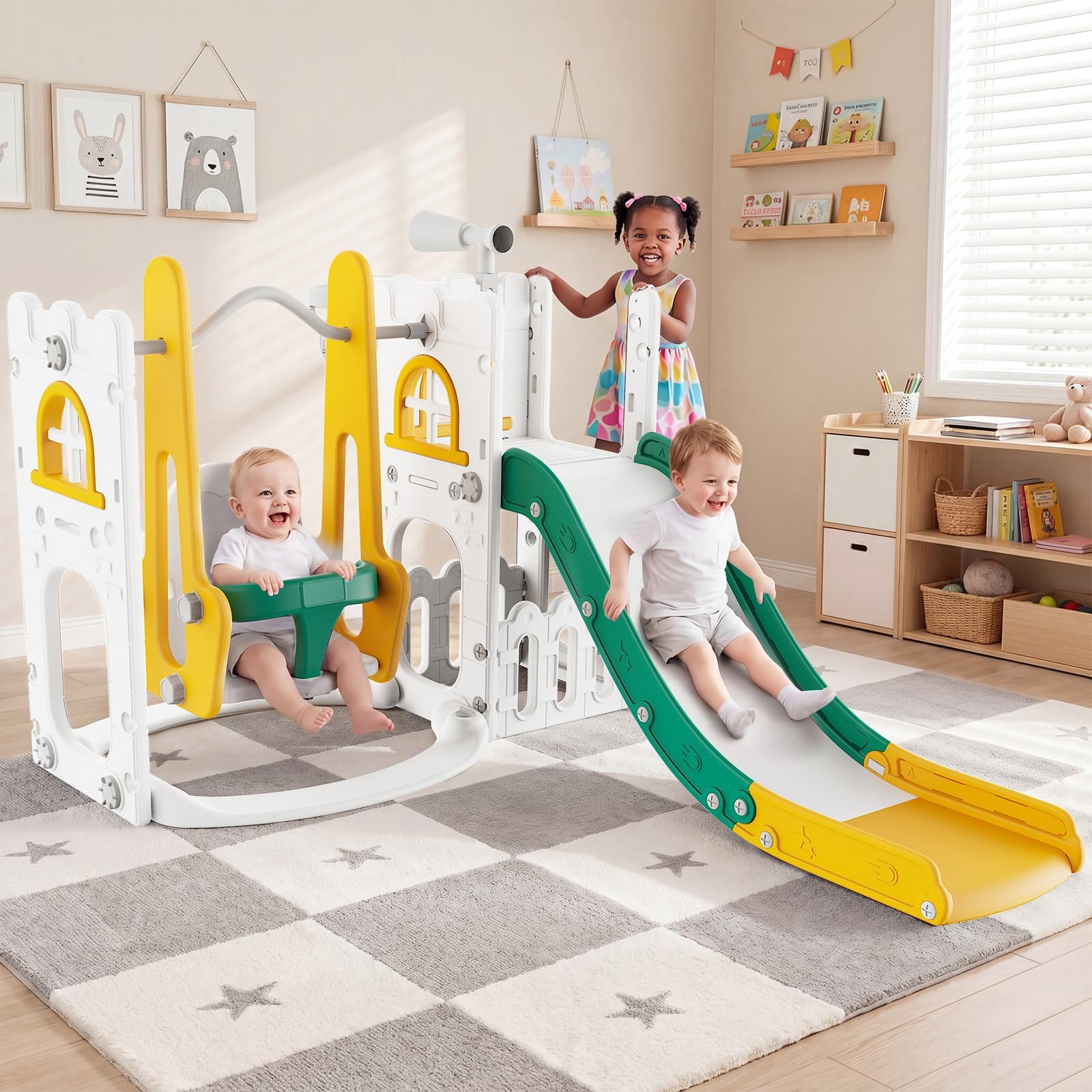 7 in 1 Toddler Slide And Swing - Kids Outdoor Slide Set recension och pris