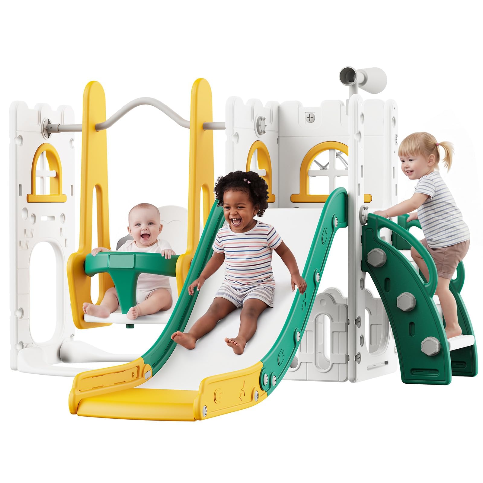 7 in 1 Toddler Slide And Swing - Kids Outdoor Slide Set recension och pris