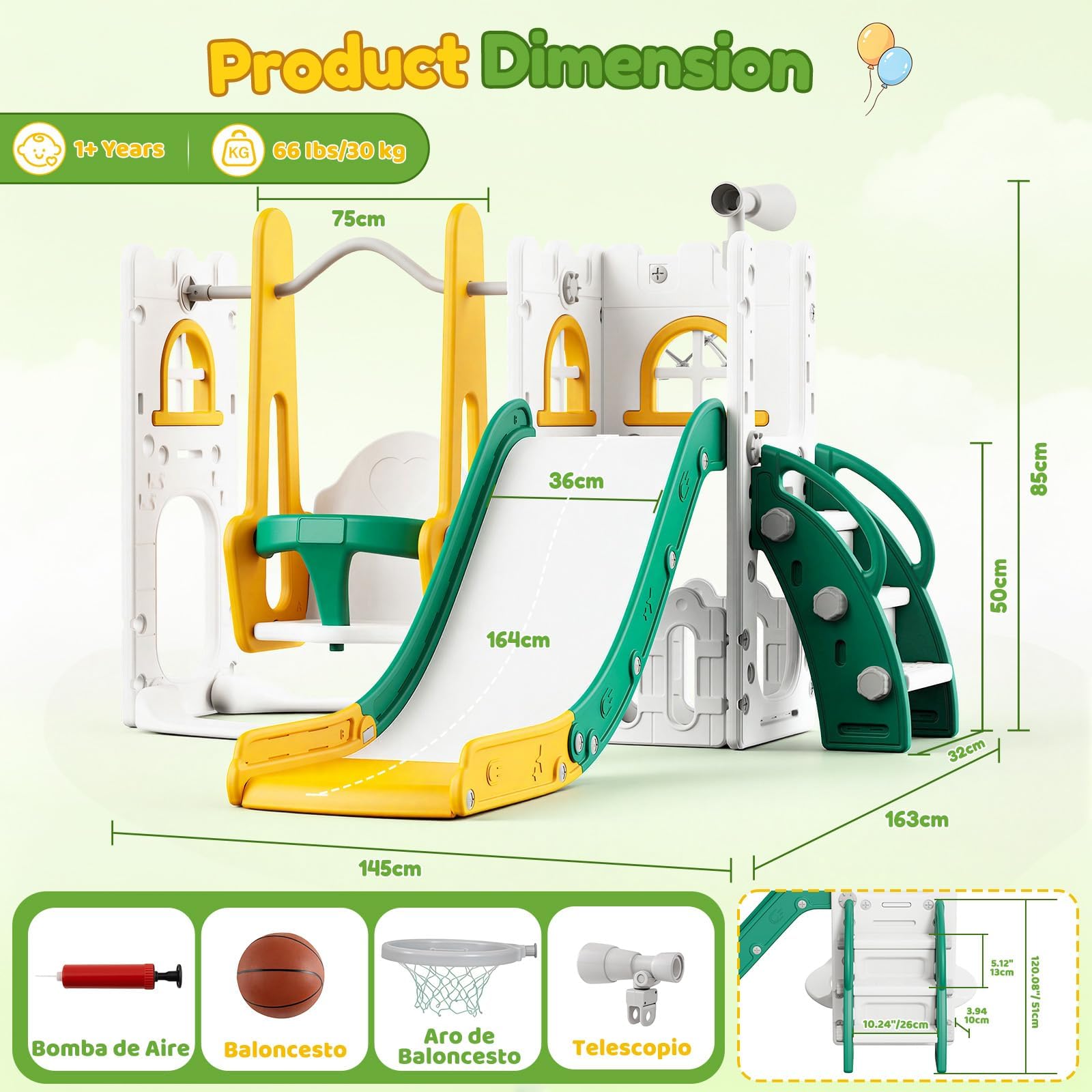 7 in 1 Toddler Slide And Swing - Kids Outdoor Slide Set recension och pris