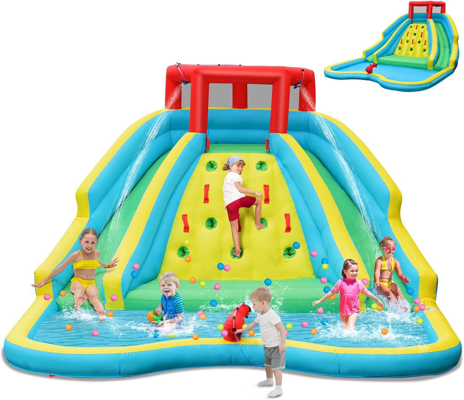 Giant Inflatable Water Slide f - Kids Outdoor Climbing Wall recension och pris