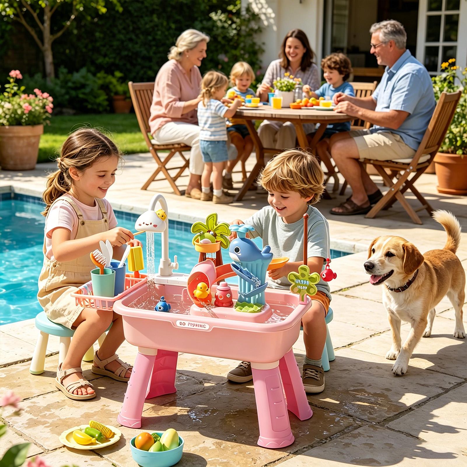 Kids Water Table with Pump, Se - Kids Outdoor Sensory Table recension och pris