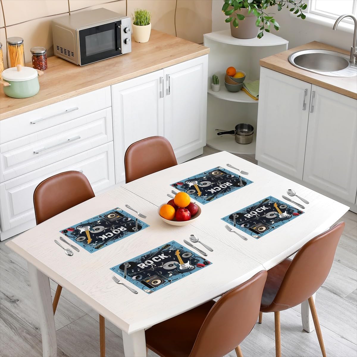 Rock Music Placemats Set of 4  - Kids Outdoor Dining Table recension och pris