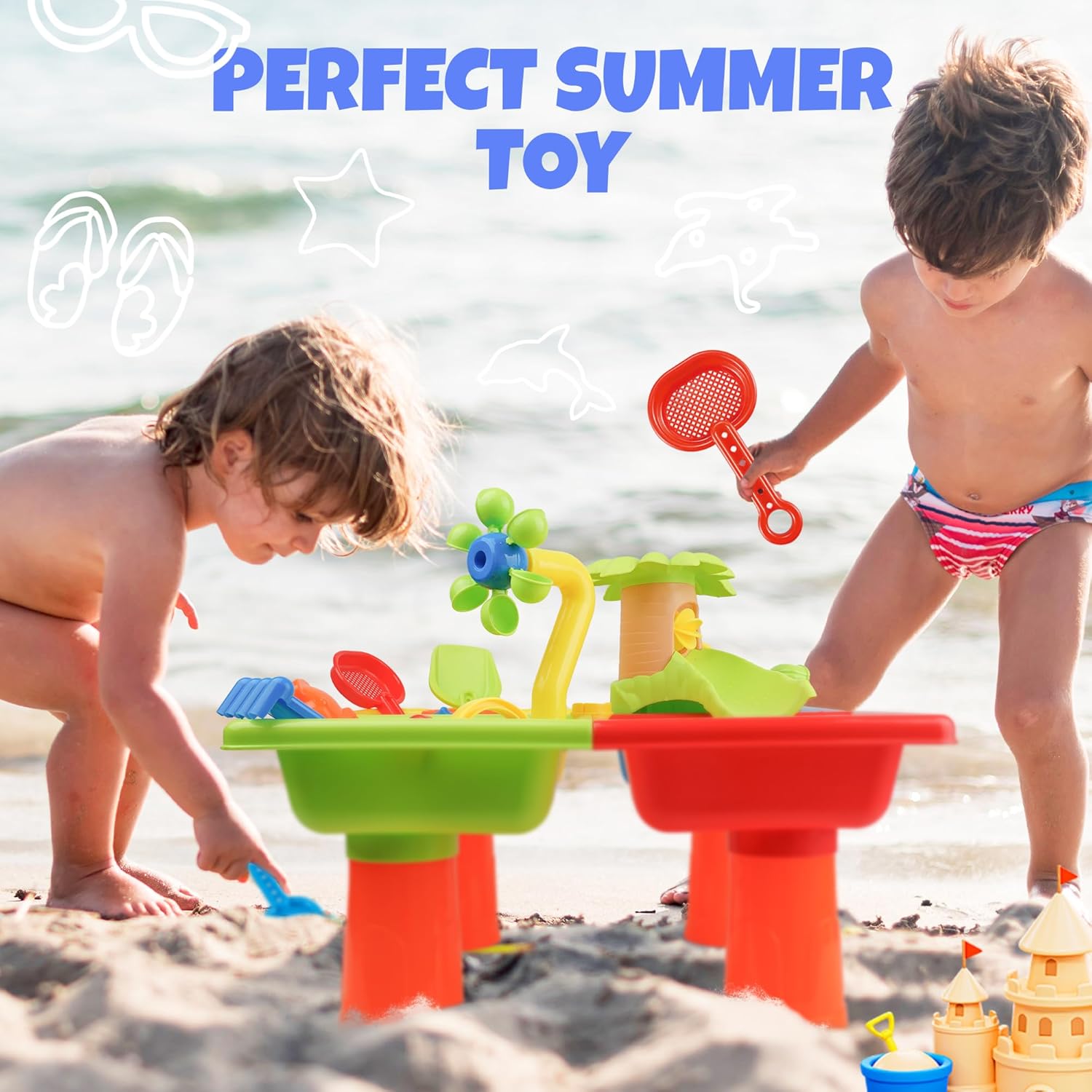 4 In 1 Kids Water and Sand Out - Kids Outdoor Sensory Table recension och pris