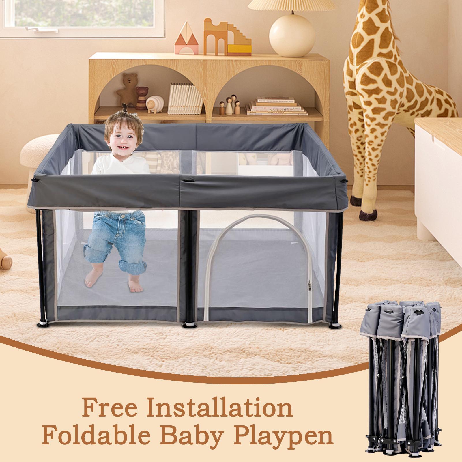 Portable Baby Playpen Indoor O - Kids Outdoor Play Yard recension och pris