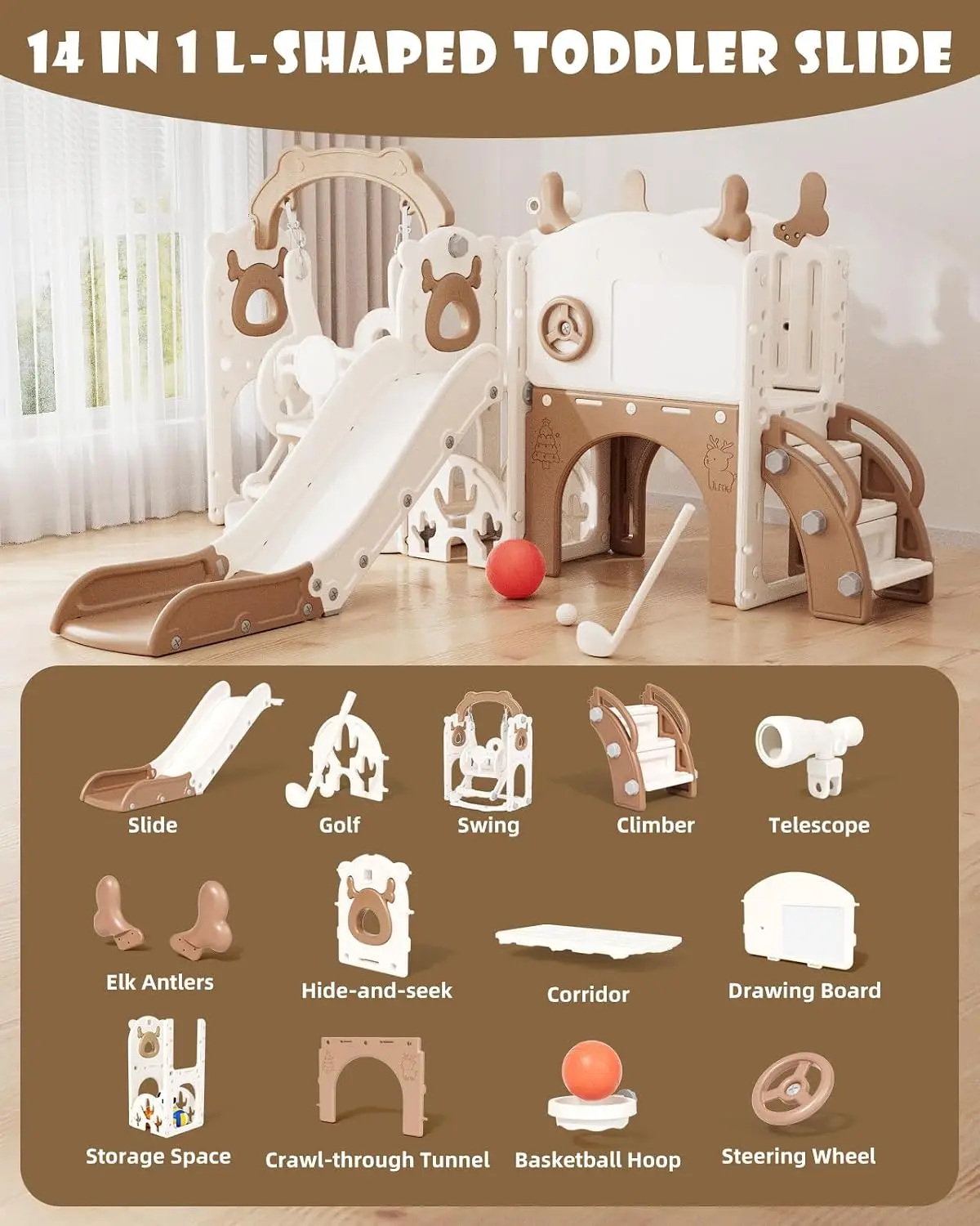 13-in-1 Toddler Slide and Swin - Kids Outdoor Slide Set recension och pris