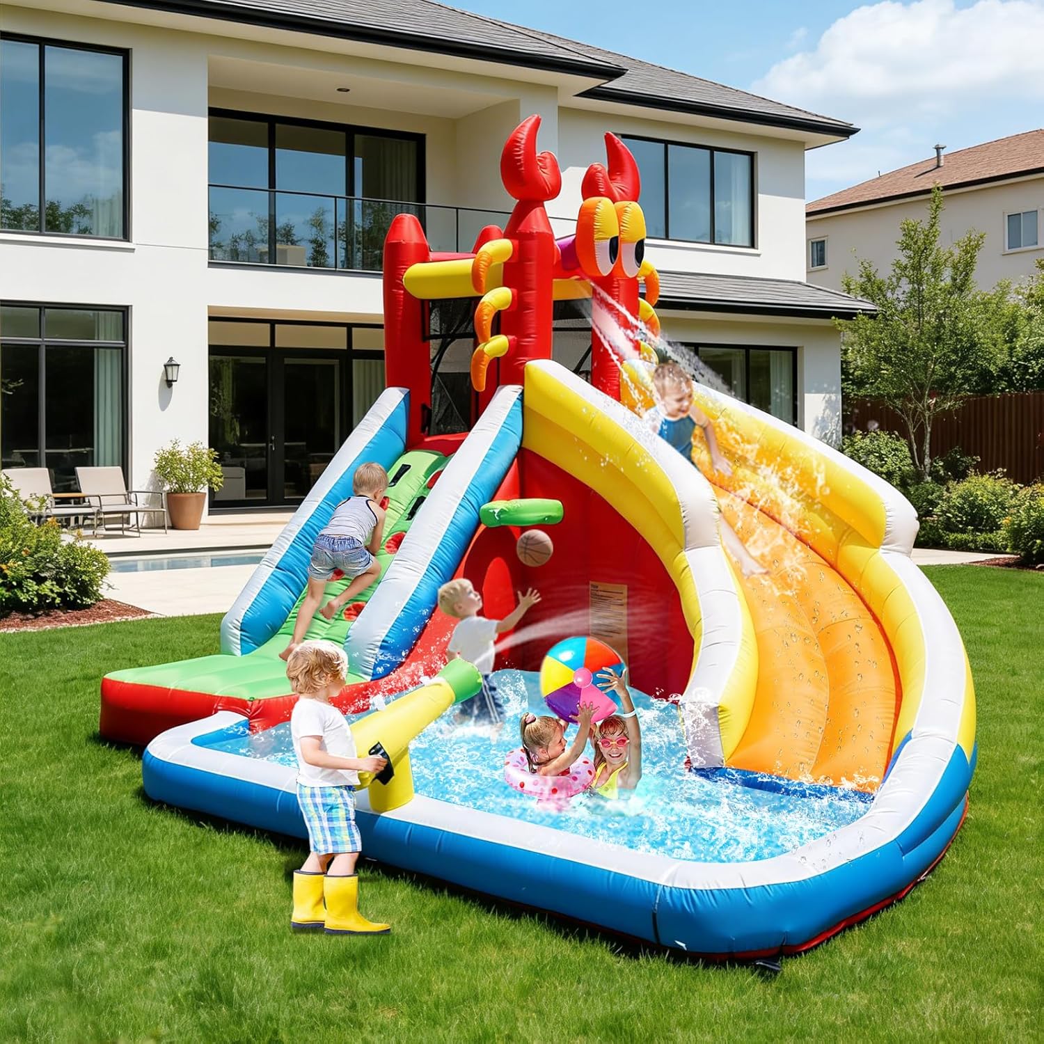 Large Inflatable Bounce House  - Kids Outdoor Climbing Wall recension och pris