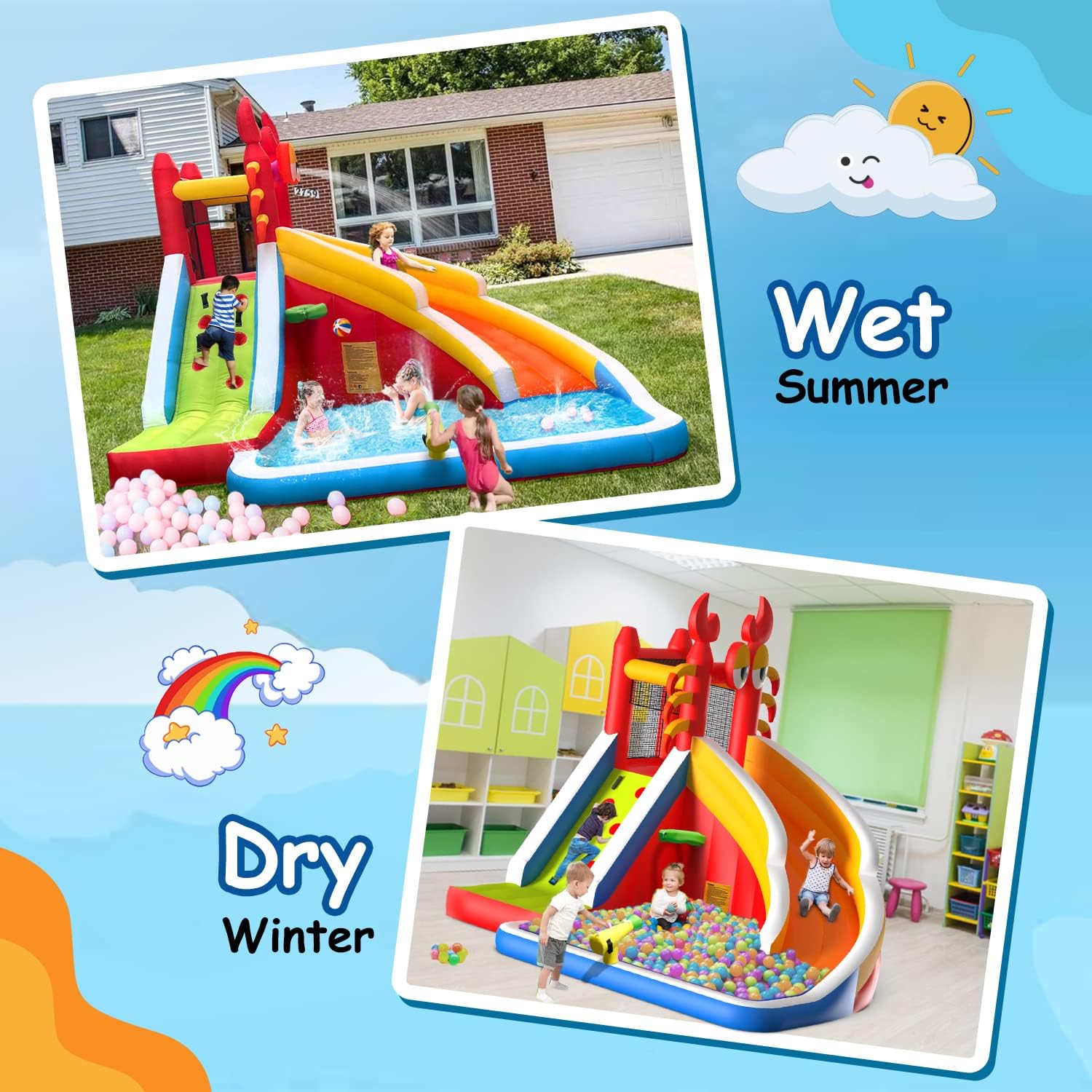 Large Inflatable Bounce House  - Kids Outdoor Climbing Wall recension och pris