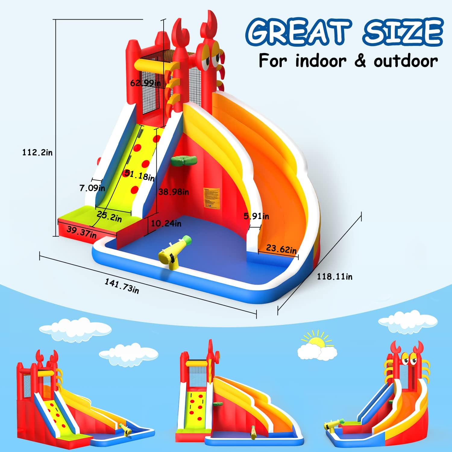 Large Inflatable Bounce House  - Kids Outdoor Climbing Wall recension och pris