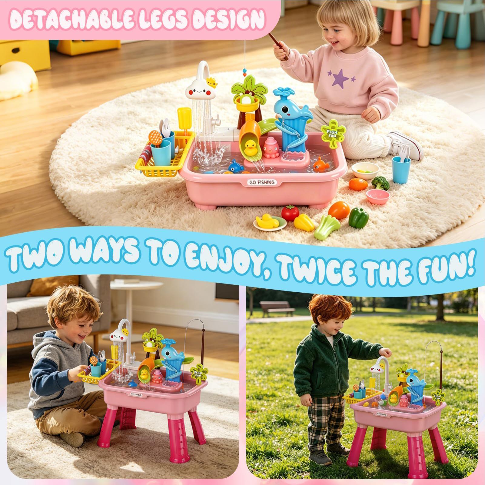 Upgraded Toddler Water Table K - Kids Outdoor Sensory Table recension och pris