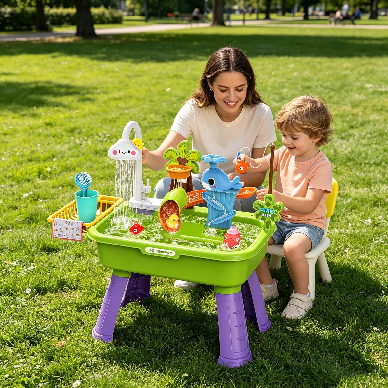 Upgraded Toddler Water Table K - Kids Outdoor Sensory Table recension och pris