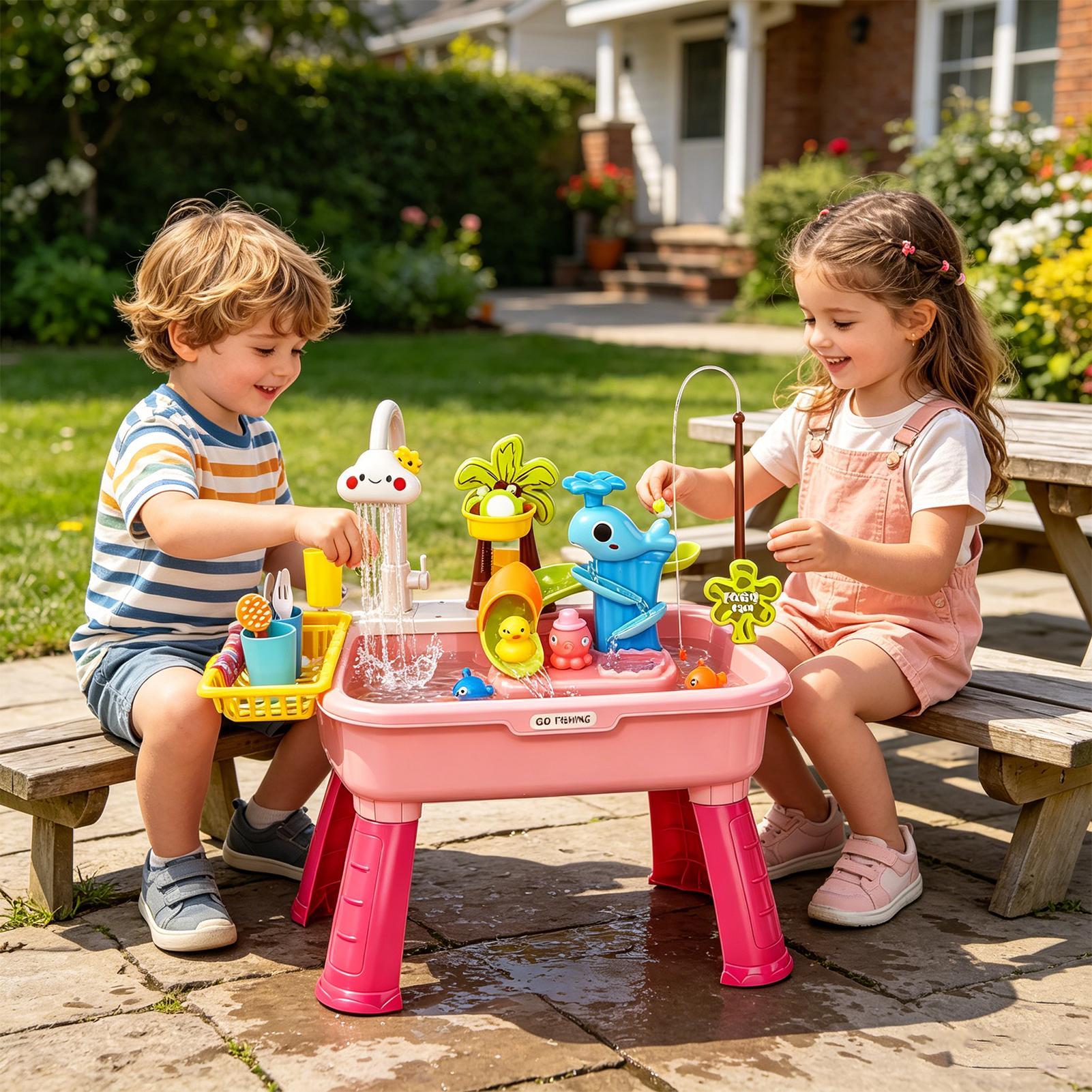 Upgraded Toddler Water Table K - Kids Outdoor Sensory Table recension och pris