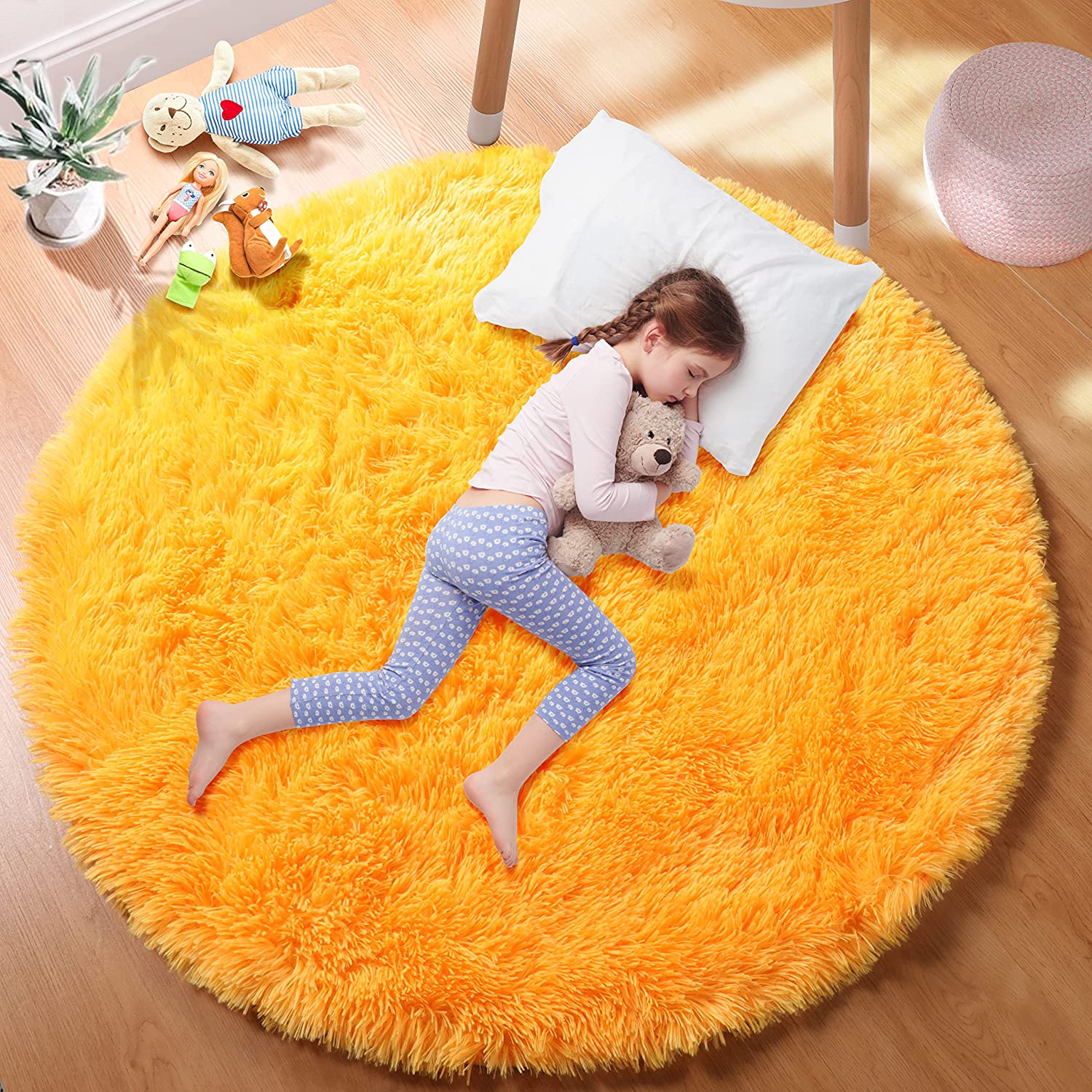 Soft Orange Round Rug Circle R - Kids Outdoor Teepee recension och pris