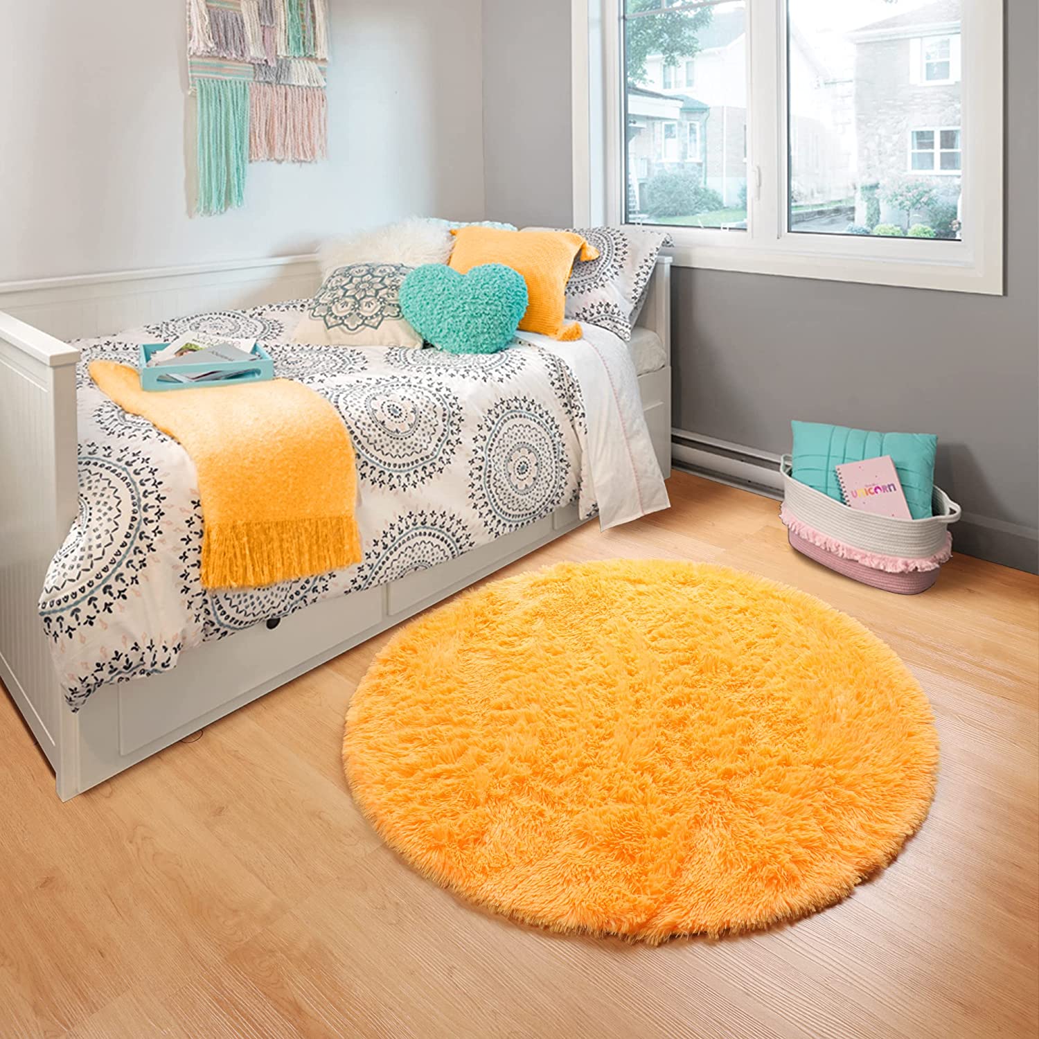 Soft Orange Round Rug Circle R - Kids Outdoor Teepee recension och pris