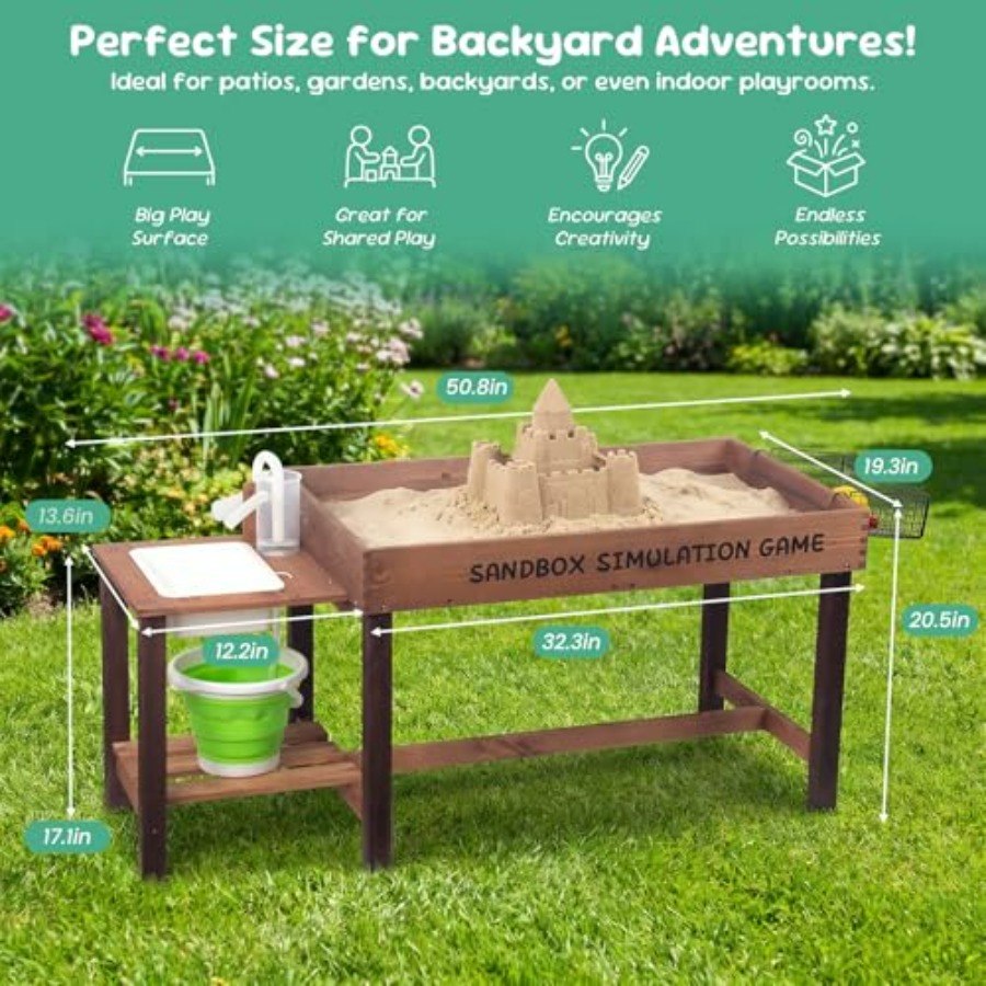 Outdoor wooden sand table for  - Kids Outdoor Sensory Table recension och pris