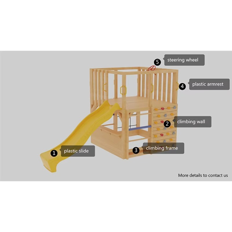 Kids Wooden Outdoor Cubby Hous - Kids Outdoor Climbing Wall recension och pris